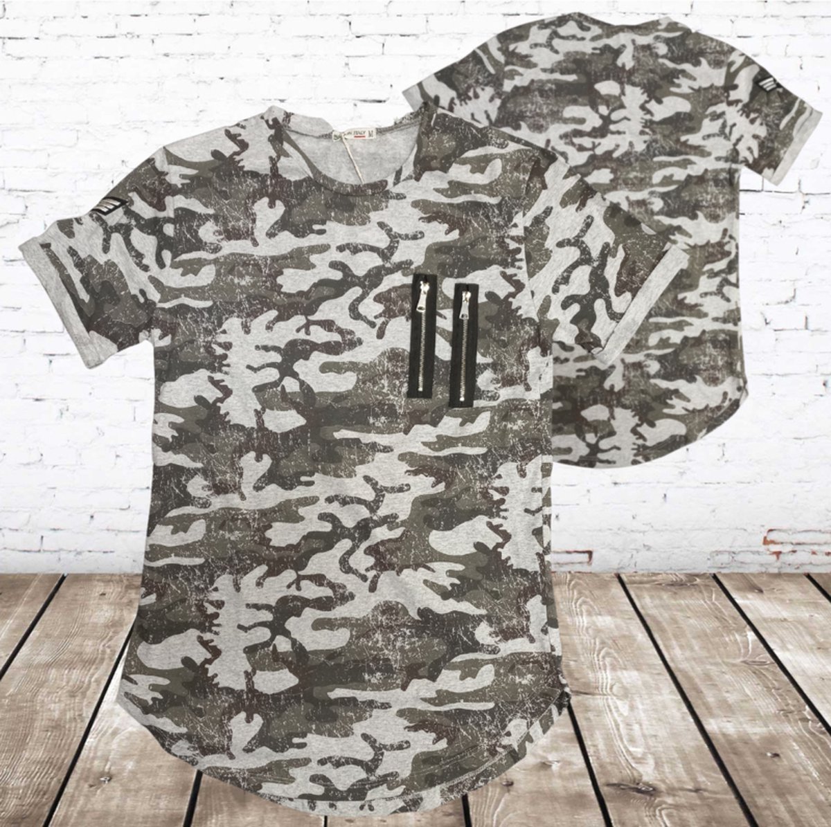 Shirt heren camouflage -Violento-M-t-shirts heren