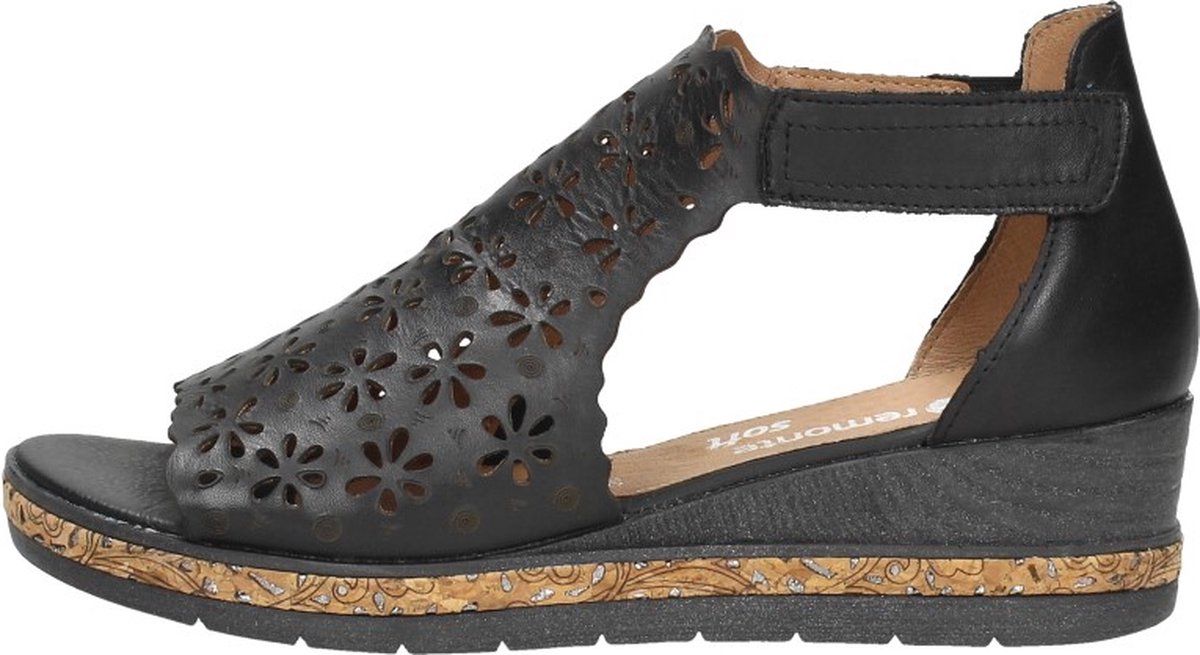 Remonte Dames sandalen Sandalen Plat - zwart - Maat 39