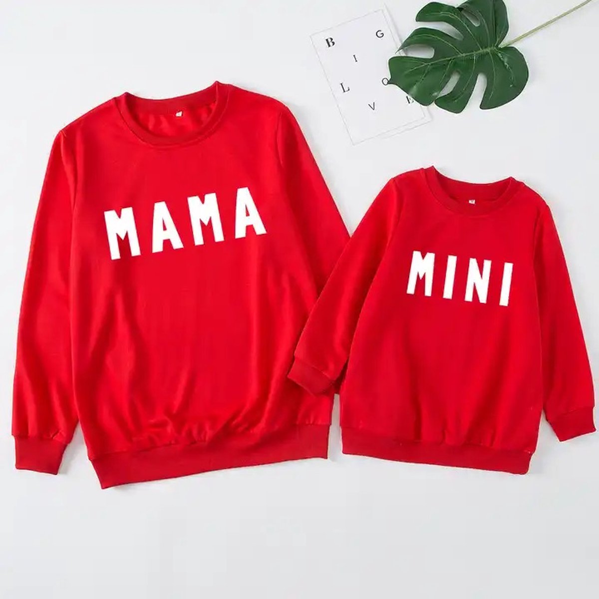 Baby Berliée - Hoodie Dames - Mom and Me Sweater - Mom and Baby Twinning - Twinning Sweater - Mom and Daughter - Mom and Son - Mommy - Maat L - Rood