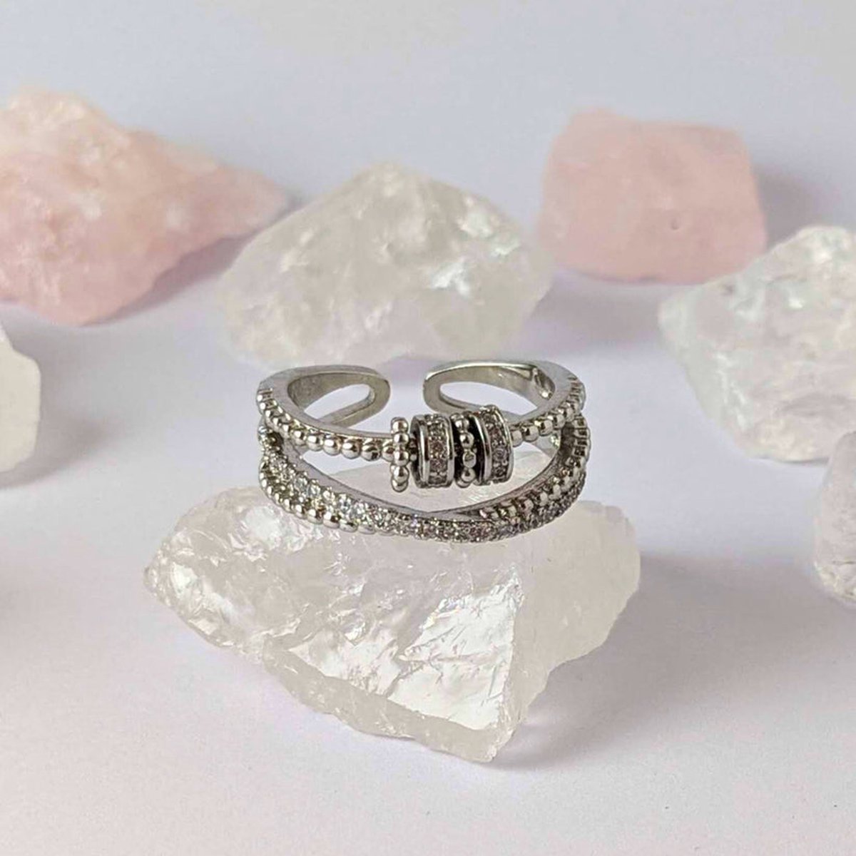 Fidget Ring - Serenity Ring Zilver - Anxiety Ring - Stress Ring - Spinner Ring - Spinning Ring - Draai Ring - Dames Ring Zilver - Luminora Wellness Juwelier