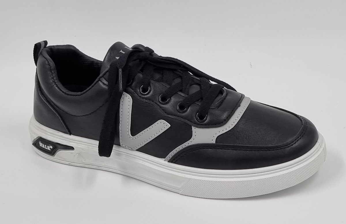 Walk - Heren Schoenen - Heren Sneakers - Zwarte Sneakers Heren - Zwart - Maat 45
