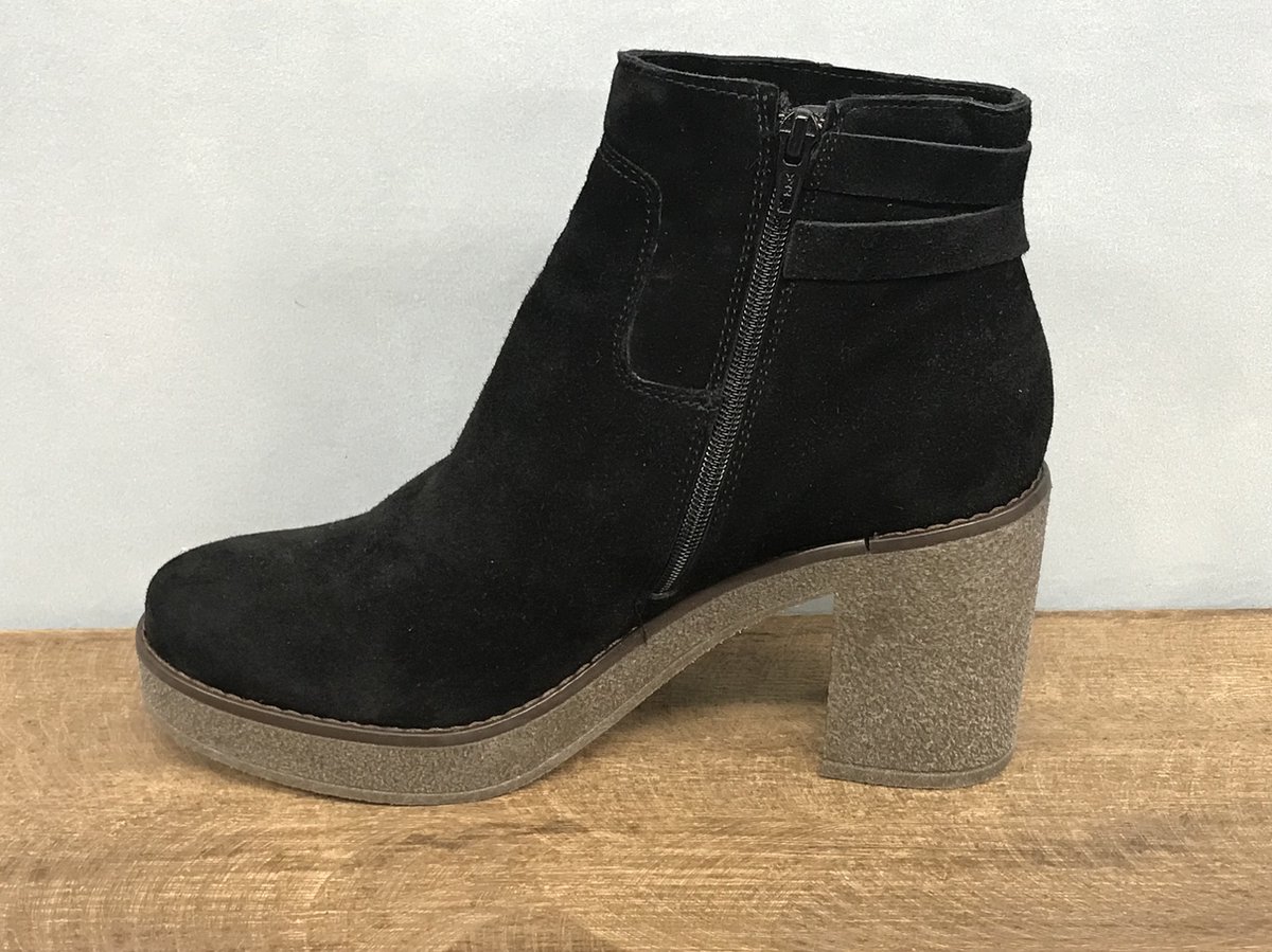 Irony Glam - Boots - Enkellaars - Zwart - Maat 40 - leren Suéde - Dames schoenen