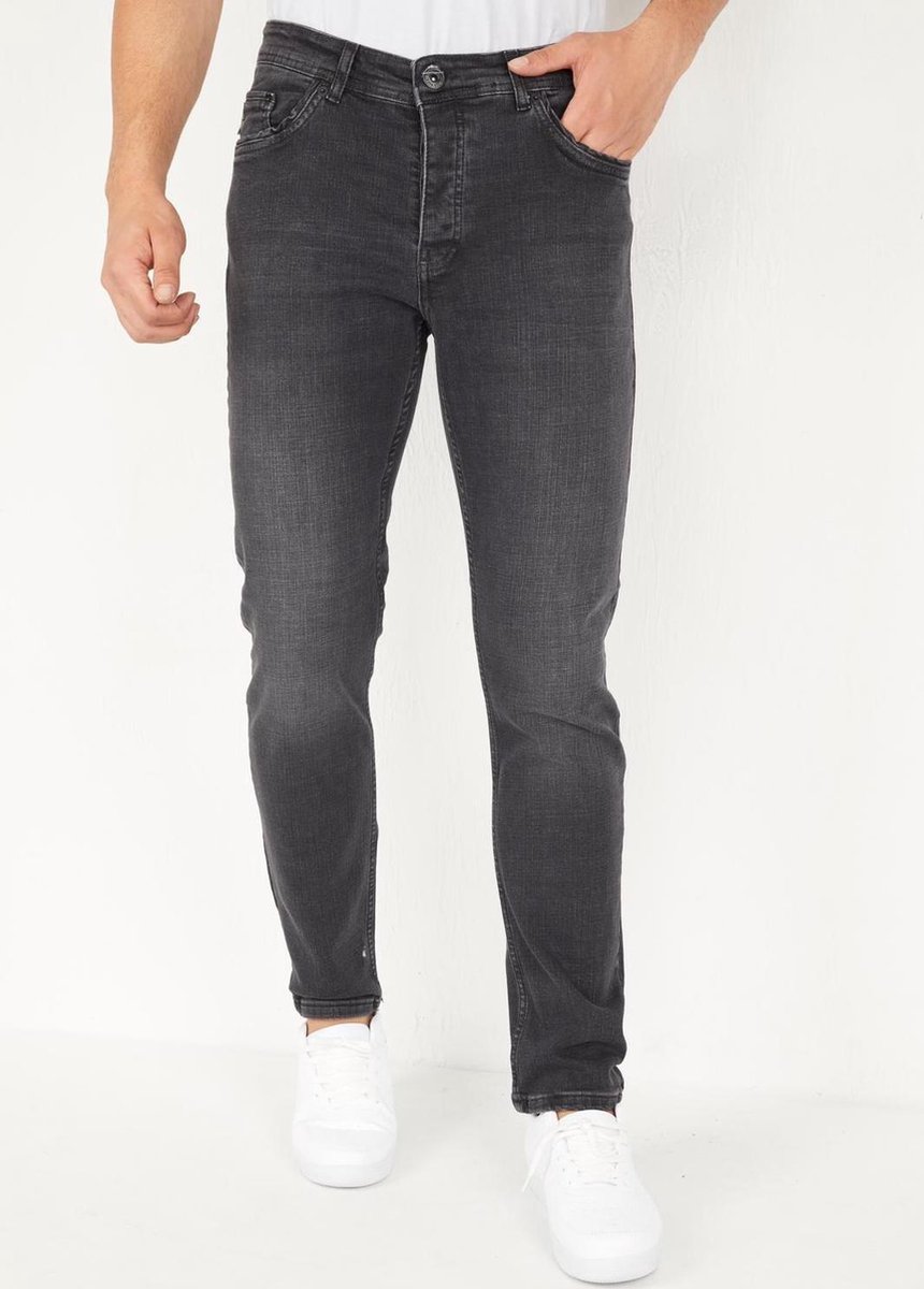 Mannen Spijkerbroek Stretch Regular Fit Jeans - DP18- Grijs